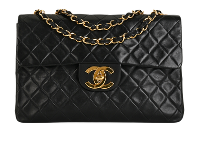 CC Single Flap, £3,100, Handbags, Black, Leather, Front view